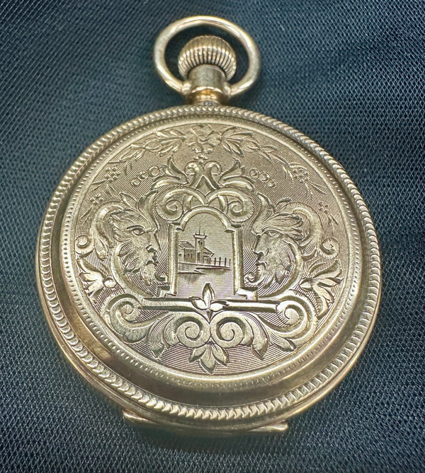 1893 2" Longine 14K Gold Pocket Watch - Size 6, 15 Jewels GA20544