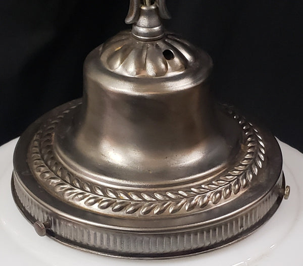 Restored Art Deco Pendant Light w/ Tiered Glass Bottom 17" T x 10" W GA1173
