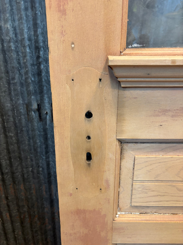 Heart Pine 3-Panel Half Glass Door GA21428