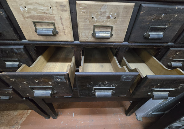 35 Drawer Catalog Bin Cabinet w/ Brass Hardware 47" x 67" x 18" GS00878