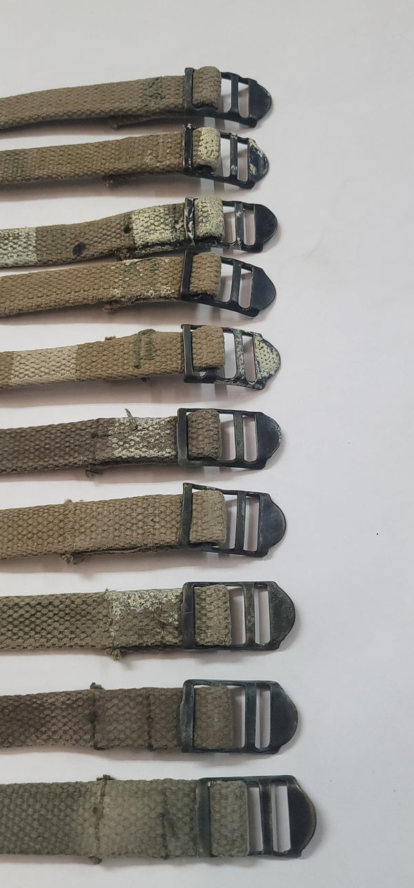Set Of 10 WWII M1941 Bed Roll Equipment Straps GS00659