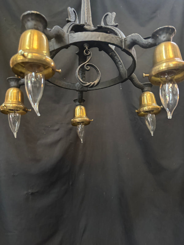 Cast Iron and Brass 5-Light Fixture GA21161