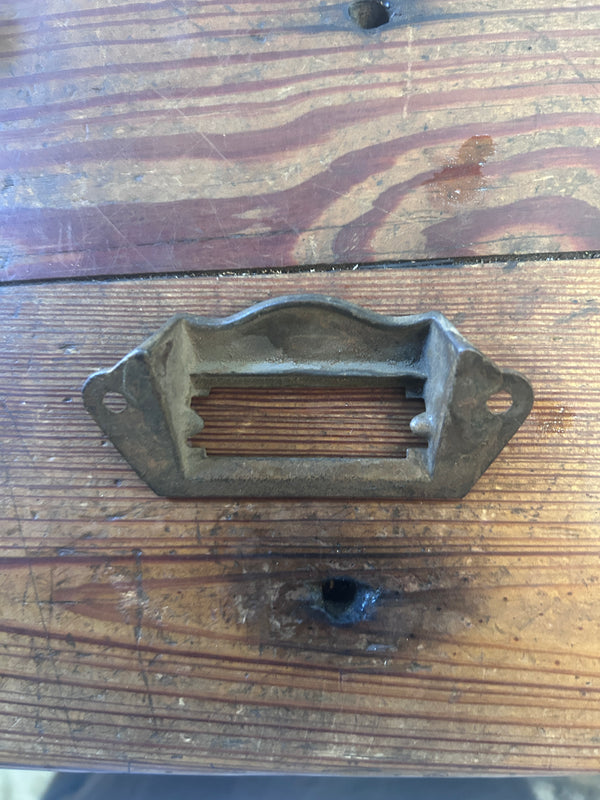 12 Cast Iron Red Brass Plated Drawer Pulls w/ Label Spot GS010969