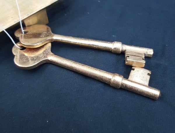 Brass Ship Rim Lock with Oval Knob and Keys