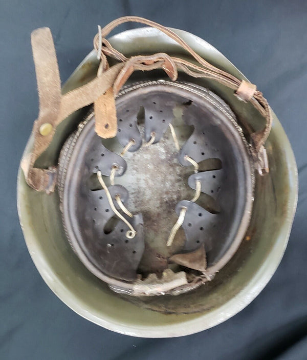 WWII Russian P-43 Steel Helmet With Leather Liner & Chin Strap