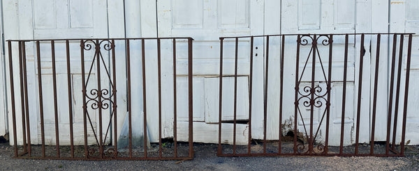 Three-Sided Antique Wrought Iron Balcony Railings - 2 Available GA20512