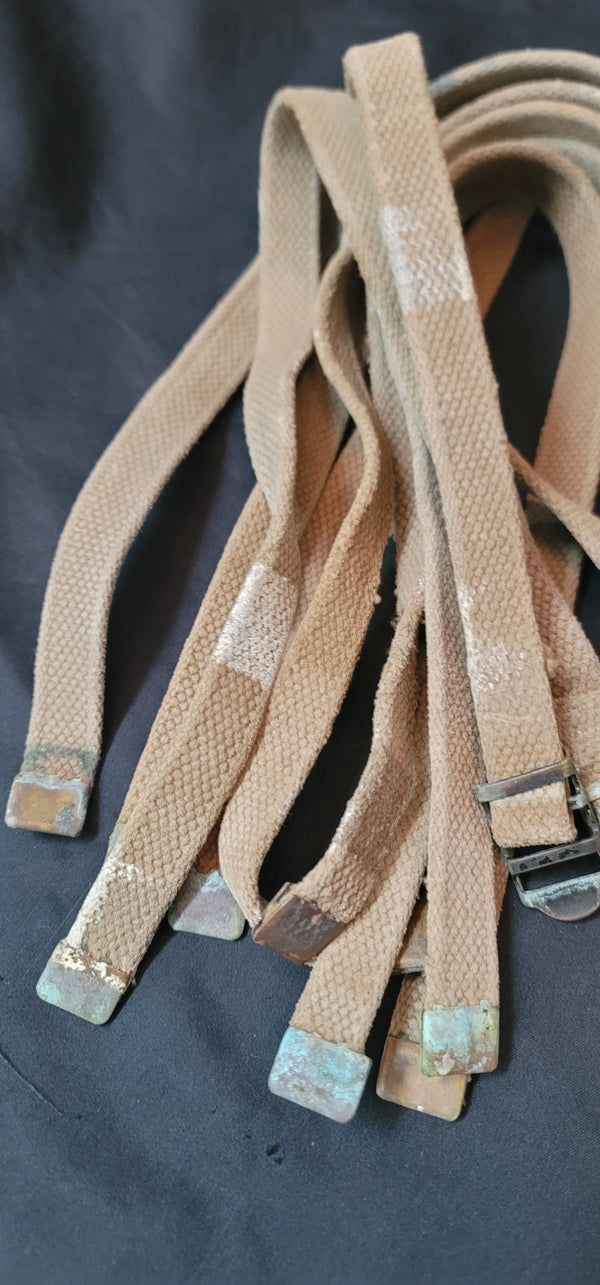Set Of 10 WWII M1941 Bed Roll Equipment Straps GS01085