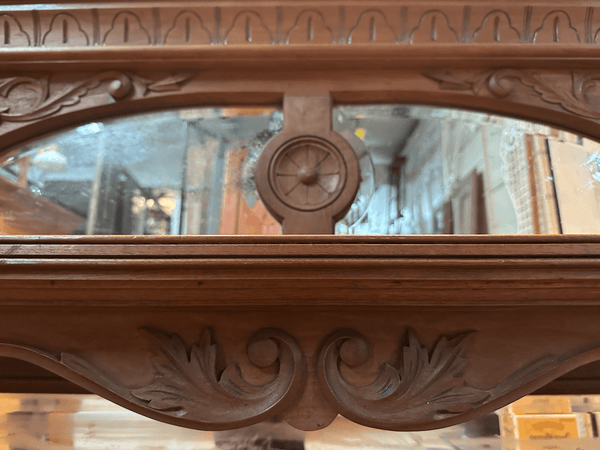 Arts&Crafts Style 2-Tiered Mantle Top w/ Mercury Glass Mirrors GA20380