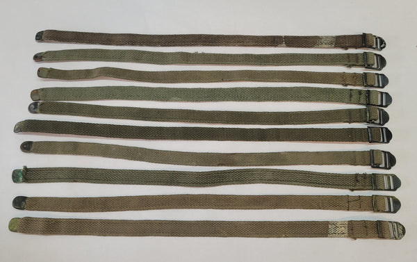 Set of 10 WWII M1941 Bed Roll Equipment Straps GS00673
