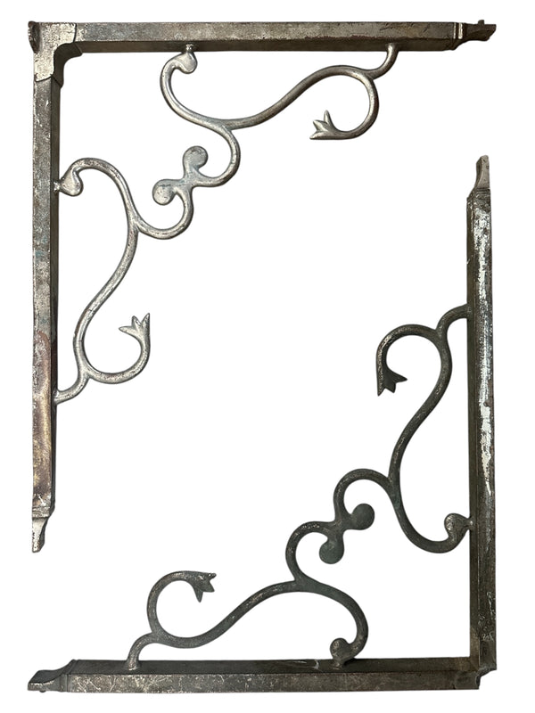 Pair of Nickel Plated Brass Railing Brackets GA20800
