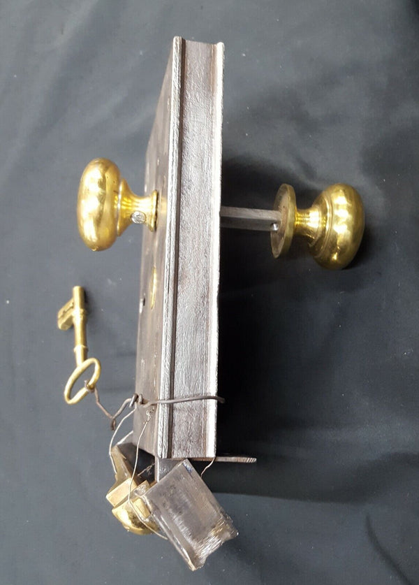 Restored 1800's Right Sided Iron & Brass Carpenter Lock Set