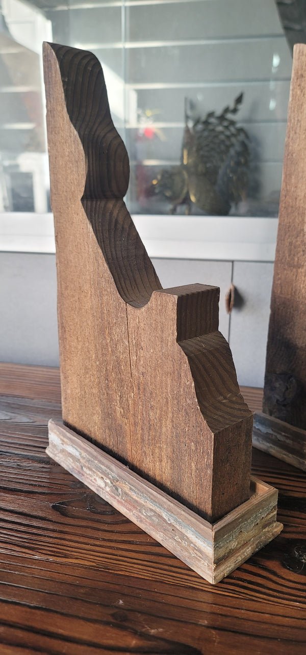 Pair of Hand Crafted Wooden Corbels 13 1/2" T x 8 1/4" D x 3 1/4" W GS00943