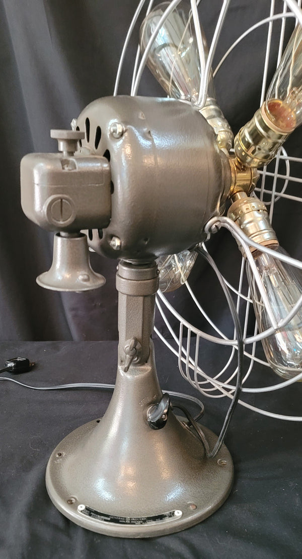 Restored Industrial G.E. Table Fan Repurposed to Table Lamp GS01033