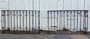 Set of 2 Three-Sided Antique Wrought Iron Balcony Railings GA20513