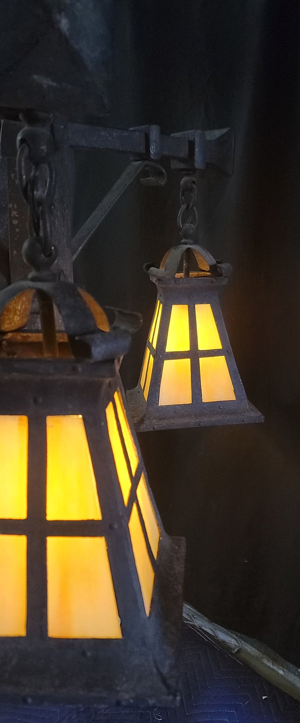 Gothic 3 Light Iron Chandelier w/ Matching Pendant Light 35" x 31" GS00952