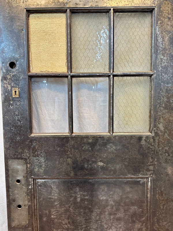 6-Pane 1-Panel Galvanized Steel Double Door Pair GA20558