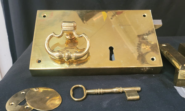 New Reproduction Left & Right Ball & Ball Solid Brass Rim Lock Sets GS00784
