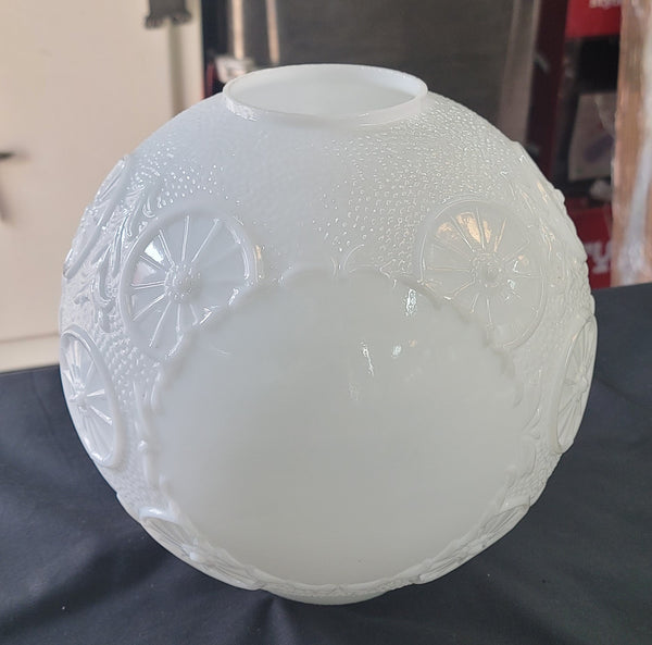Unique 9 1/2" White Textured Hurricane Globe with 3 7/8" Fitter GS00732