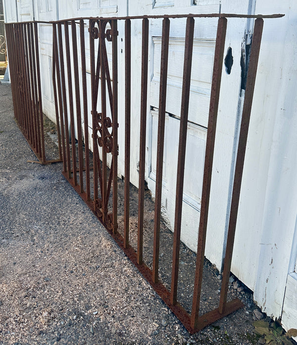 Three-Sided Antique Wrought Iron Balcony Railings - 2 Available GA20512