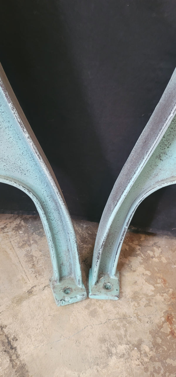Pair of Powder Coated Cast Iron Factory Machine Legs 28 1/2" T GS00690