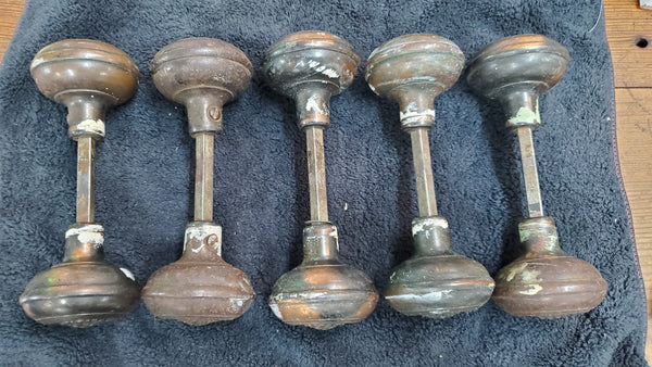 5 Sets of Brass Louis XVI Style Door Knobs GAM012