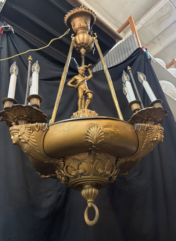 Brass Coated 9-Light Chandelier GA21270