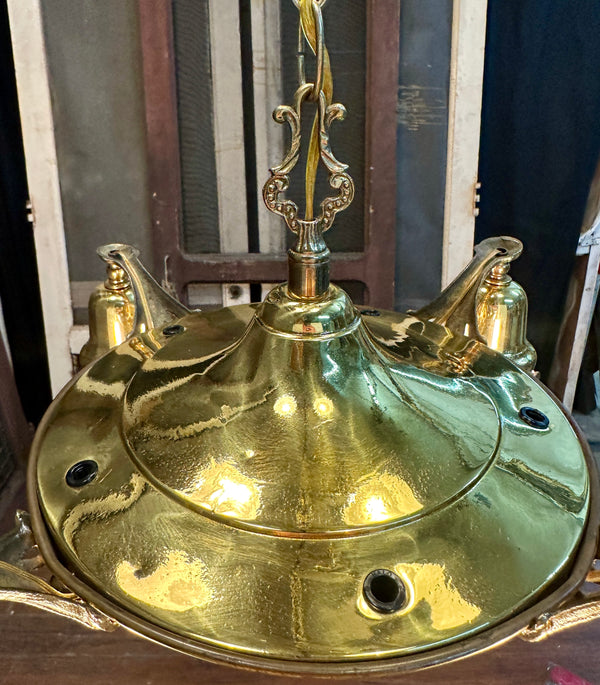 Antique Brass 4-Light Pan Chandelier - 18" W x 8" T - GA21029