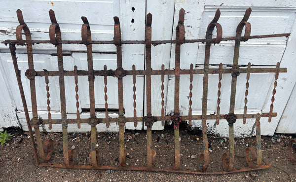 76 Feet of Iron Fence Panels with Cast Iron Rosettes GA21365
