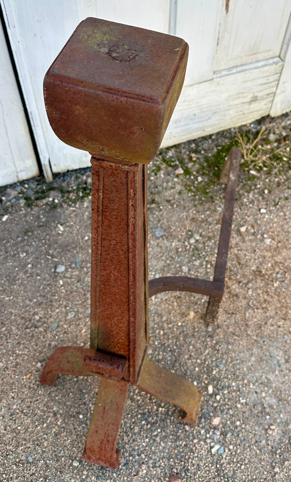 Large Antique Cast Iron Fireplace Andiron Pair GA20527