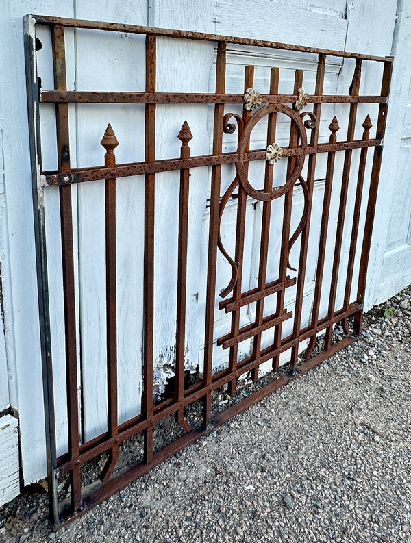 Antique Iron Garden Gate w/ Floral Accents GA20402