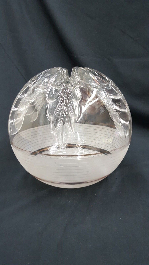 10" Round Frost to Clear Globe w/ 6 Top Wings & 3 5/8" Fitter GS00741