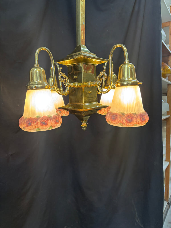 Brass 4-Light Chandelier GA21190