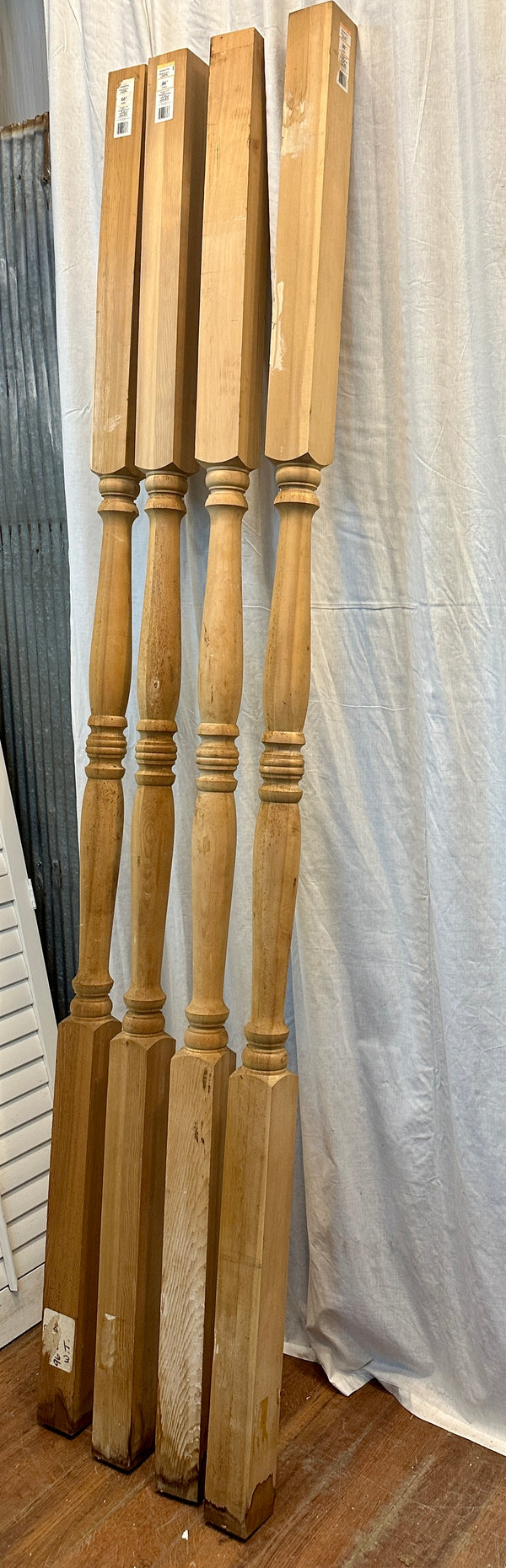 NOS Set of 4 Solid Oak Porch Columns GA20580