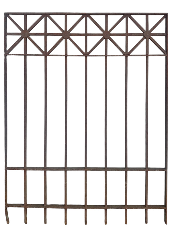 Antique Wrought Iron Geometric Garden Gate - 29" W x 36" T - GA20980