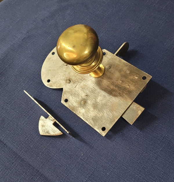 Iron & Brass Right Side Lever Rim Lock set with Keeper & Knob GS00748