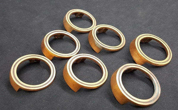 Architectural Salvage Round Red Brass Drawer Pull Handles Set of 7