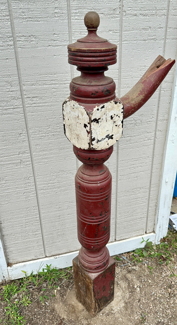 Mahogany Newel Post w/ Grooved Ball Top GA20428