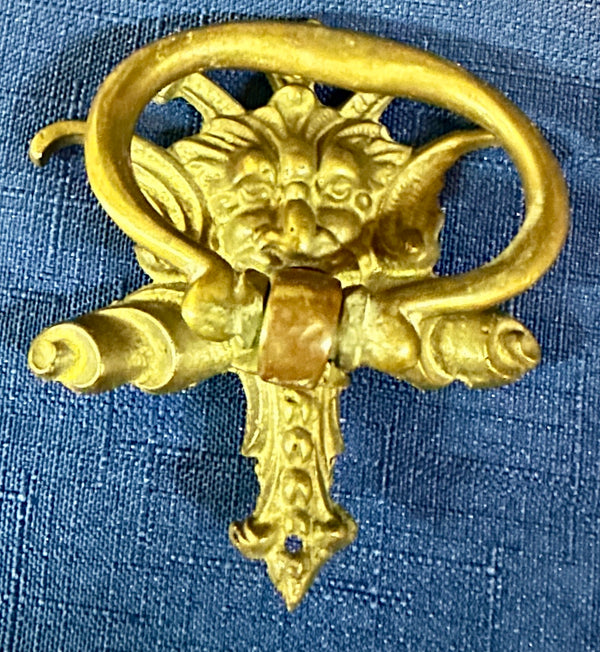 Set of 10 Antique Brass Drawer Pulls + 2 Keyholes GA20405
