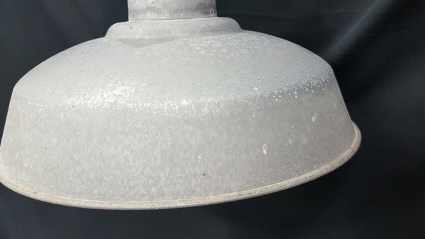 Industrial Gray Galvanized Hard Wired Metal Pan Ceiling Light 14" x 9" GS00753