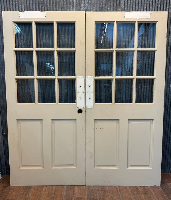 Pair of 9-Pane Raised Paneled Double Doors GA20727