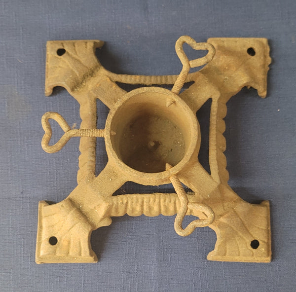 Vintage Art Deco Cast Iron Christmas Tree Stand 7 1/2" Square GS00917