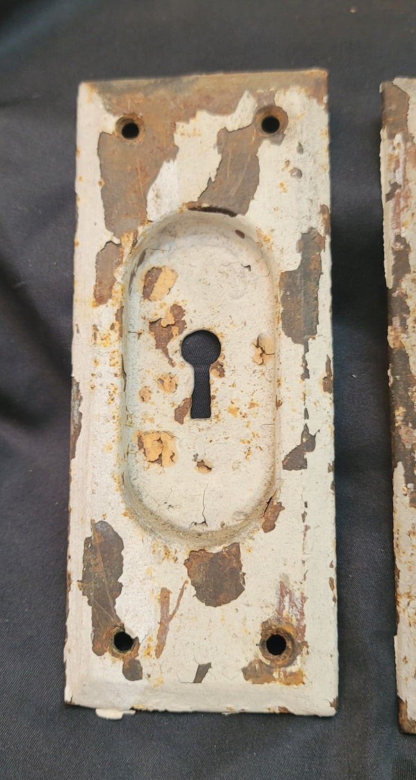 Set of 4 Pocket Door Key Hole Escutcheon Plates 5 9/16" x 2 6/16" GS00858