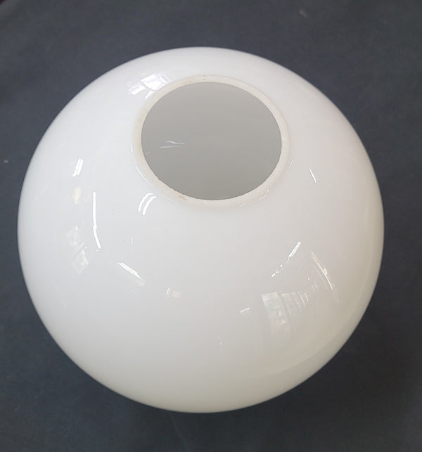 Vintage 9" Round White Hurricane Globe with 3 3/4" Fitter GS00731
