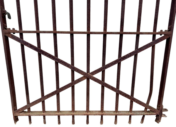 Antique Wrought Iron Gate w/ Cross-Hatch Design- 66.75" T x 50.25" W - GA21043