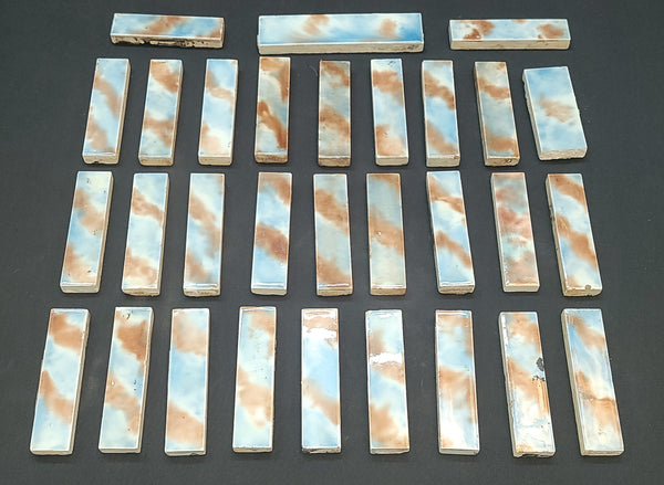 Vintage Lot of 29 Pardee Works 4 1/4" x 1" Ceramic Fireplace Tiles GS00681