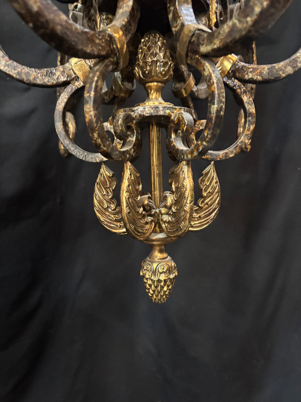 Cast Iron and Brass Chandelier GA21187