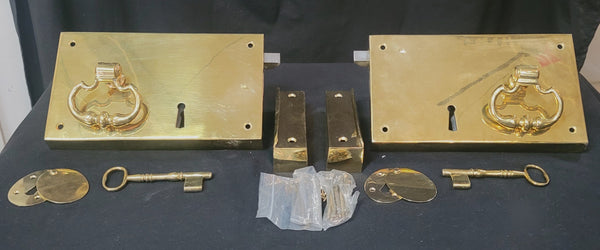 New Reproduction Left & Right Ball & Ball Solid Brass Rim Lock Sets GS00784