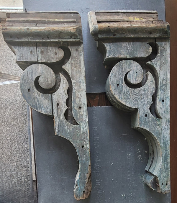 Pair of Large 3 Layer Wooden Corbels 24 1/2" x 10" x 5" GS01050