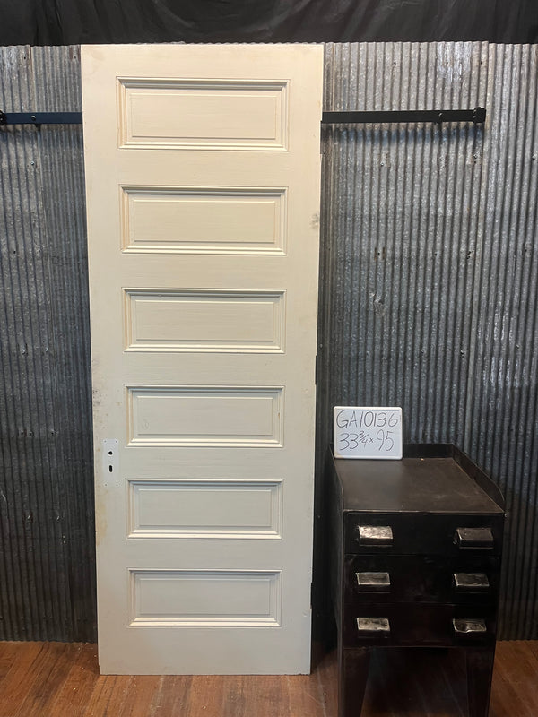 6 Panel Solid Wood Door 33 3/4 x 95 GA10136