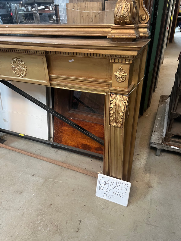 Monumental Gilded Fireplace Mantel & Mirror GA10159